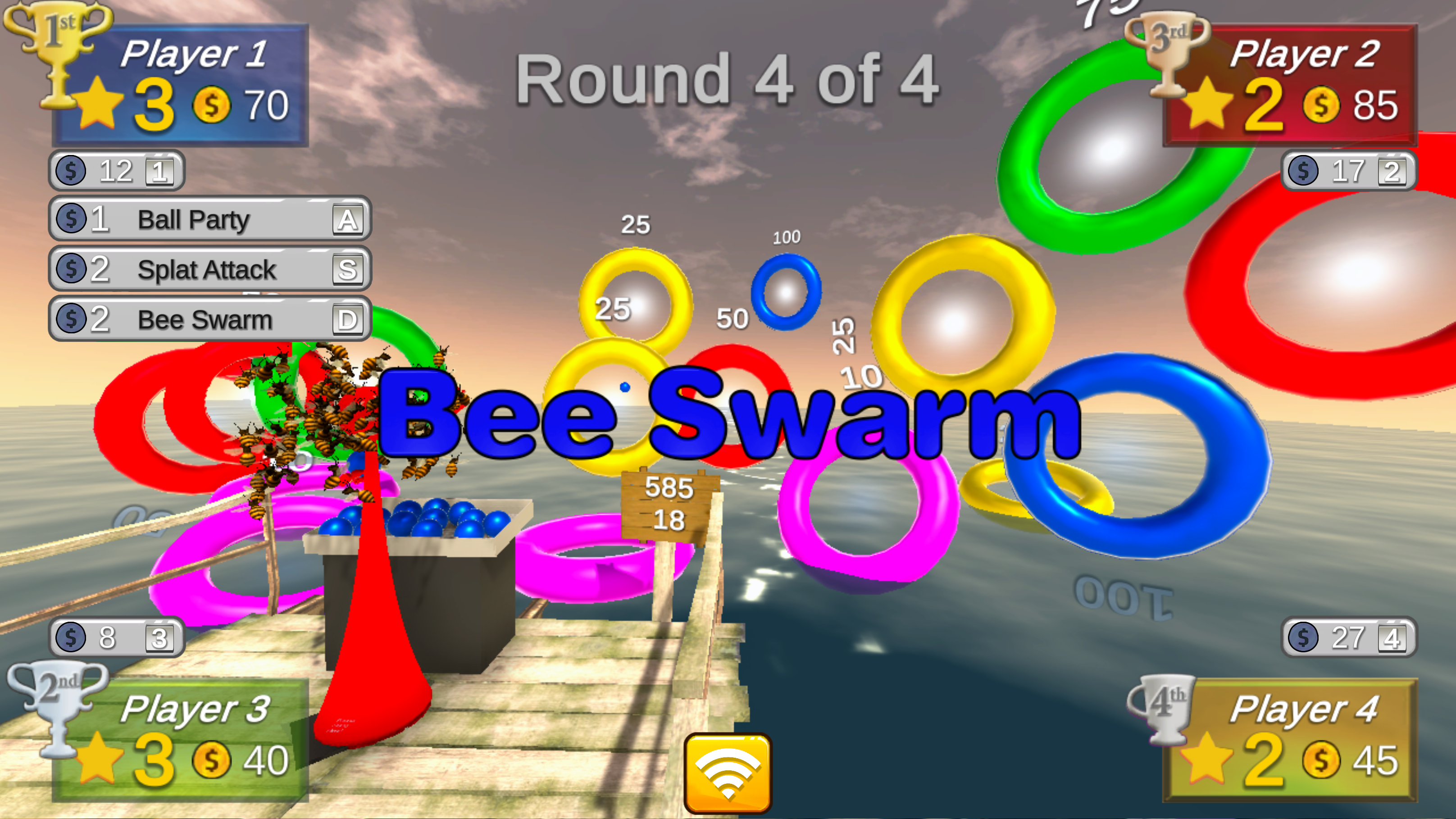 Throwing balls is made harder by the addition of more bees! Nuisance Attack in VR Party Club